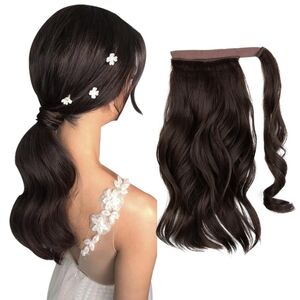 Ponytail Hair‎ Extension Wrap Around Pony Tail Clip in Curly Wavy Synthetic Fake